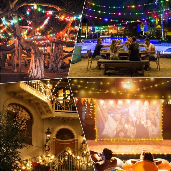 Maojia 200LEDs Fairy String Lights Outdoor, IP67 Waterproof 82FT Plugin Rope - Picture 2 of 7